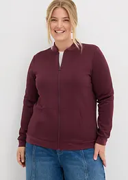 Felpa con zip in tessuto effetto neoprene, bonprix