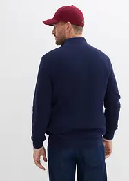 Maglione con mezza zip in puro cotone, bonprix