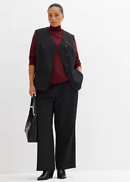 Maglione a collo alto in filato fine di misto viscosa, bonprix
