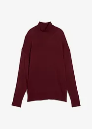 Maglione a collo alto in filato fine di misto viscosa, bonprix