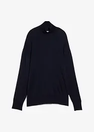 Maglione leggero in filato fine di misto viscosa con collo alto ampio, bonprix