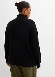 Maglione in misto viscosa con cerniera, bonprix
