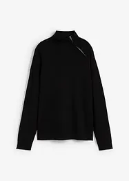 Maglione in misto viscosa con cerniera, bonprix