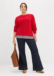 Jeans a zampa, vita alta, bonprix