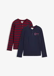 Maglia serafino in puro cotone biologico (pacco da 2), bonprix