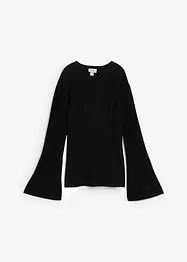Maglione plissettato in filato fine di misto viscosa, bonprix