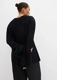 Maglione plissettato in filato fine di misto viscosa, bonprix