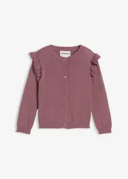 Cardigan in filato fine con volant alle maniche, bonprix