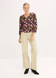 Blusa in chiffon con arricciatura al fondo, bonprix