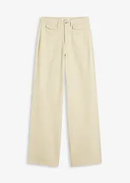 Pantaloni in twill di puro cotone, vita alta, bonprix
