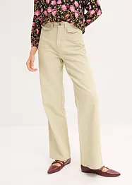 Pantaloni in twill di puro cotone, vita alta, bonprix