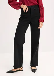 Pantaloni in twill di puro cotone, vita alta, bonprix