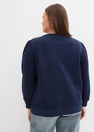 Felpa in misto cotone con ricamo, bonprix