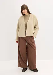 Blazer oversize effetto lana sfoderato, con cintura, bonprix