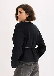 Blazer oversize effetto lana sfoderato, con cintura, bonprix
