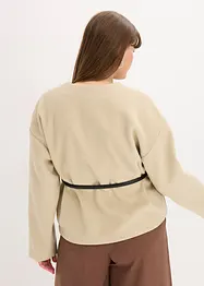 Blazer oversize effetto lana sfoderato, con cintura, bonprix