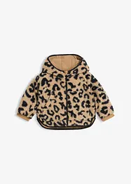 Giacca reversibile 2 in 1 in pile teddy, con cappuccio e tasche, bonprix