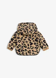 Giacca reversibile 2 in 1 in pile teddy, con cappuccio e tasche, bonprix