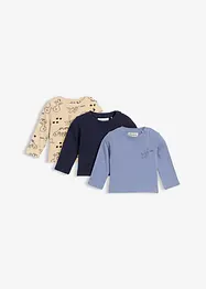 Maglia lunga in puro cotone biologico (pacco da 3), bonprix