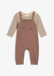 Salopette a costine con body in puro cotone biologico (set 2 pezzi), bonprix
