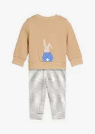 Maglia a maniche lunghe e pantaloni in felpa di puro cotone biologico (set 2 pezzi), bonprix