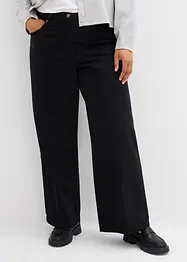 Pantaloni in twill di puro cotone con piega, bonprix