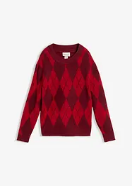 Maglione in filato fine a quadri, bonprix