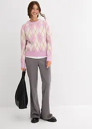 Maglione in filato fine a quadri, bonprix