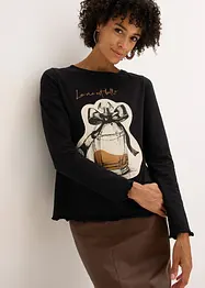 Maglia a maniche lunghe in cotone elasticizzato, bonprix