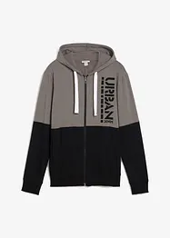 Felpa con zip e cappuccio in puro cotone biologico, bonprix