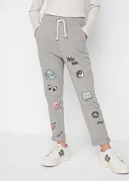 Pantaloni in felpa con stampe, bonprix