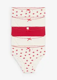 Slip in morbida maglia a costine con fiocchetto di raso (pacco da 5), bonprix