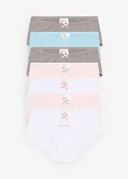 Culotte con cotone biologico morbido e fiocco in satin (pacco da 7), bonprix