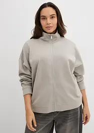 Giacca con zip in tessuto effetto neoprene, bonprix