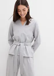 Maglia a maniche lunghe con cintura da annodare in misto viscosa, bonprix