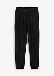 Pantaloni in felpa di puro cotone biologico effetto lavato, loose fit, bonprix