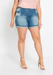 Shorts di jeans con applicazioni, vita media, bonprix