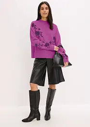 Maglione con ricamo e paillettes, bonprix