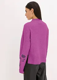 Maglione con ricamo e paillettes, bonprix