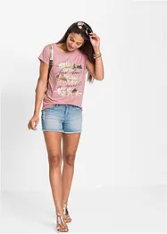 T-shirt con stampa glitterata, bonprix