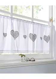 Tenda a vetro in cotone biologico con cuori, bonprix