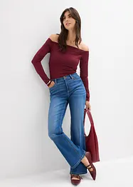 Jeans bootcut, vita media, bonprix