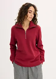 Felpa oversize con mezza zip, bonprix