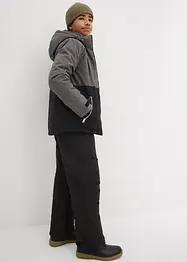 Giacca invernale imbottita in color block con cappuccio, bonprix
