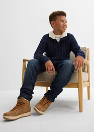 Maglione con colletto alto con bottoni, bonprix