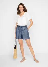 Shorts in denim leggero con lino, bonprix