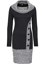 Abito in maglia che valorizza la silhouette con collo a risvolto oversize, bonprix