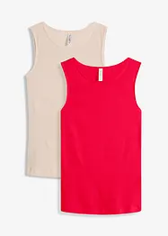 Top a costine in puro cotone biologico (pacco da 2), bonprix