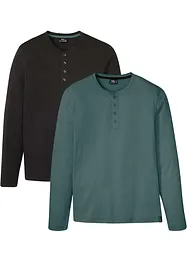 Maglia serafino con taglio comfort (pacco da 2), bonprix