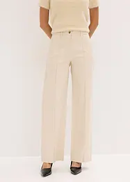 Pantaloni in twill con piega cucita e tasche a filetto, bonprix